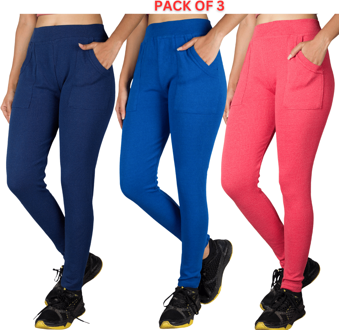     			KARARO JEGGINGS - Cotton Blend Skinny Fit InkBlue Women's Jeggings ( Pack of 3 )