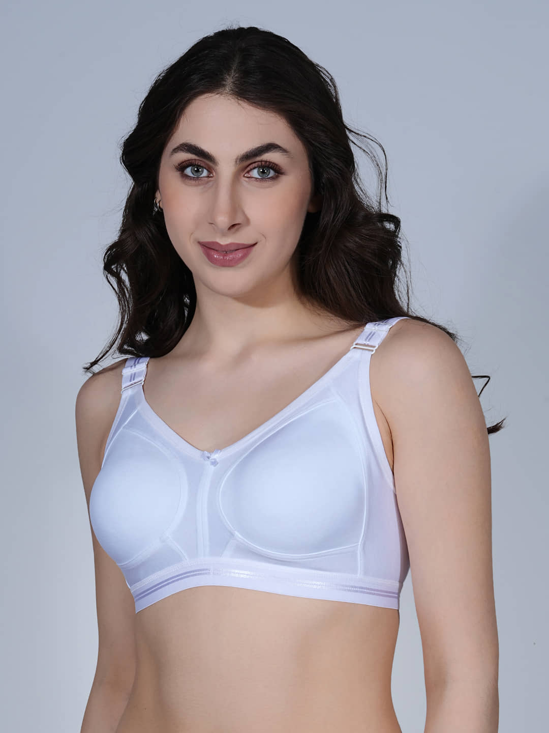 Ladyland Pack of 1 Cotton Blend Non Padded Everyday Bra For Women ( White )