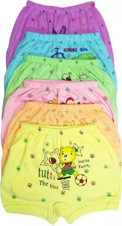 PUSHPADANT FASHION WEAR Pack of 6 Cotton Panties For Baby Girls ( Multicolor )