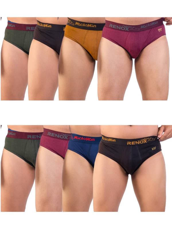 Renox Pack of 8 Cotton Briefs For Men's ( Multicolor1 )     			Renox Pack of 8 Cotton Briefs For Men's ( Multicolor1 )