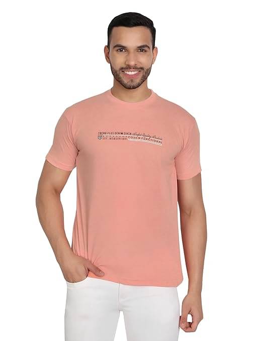     			Reoutlook Cotton Regular Fit Printed Half Sleeves Men's Round T-Shirt - Orange ( Pack of 1 )