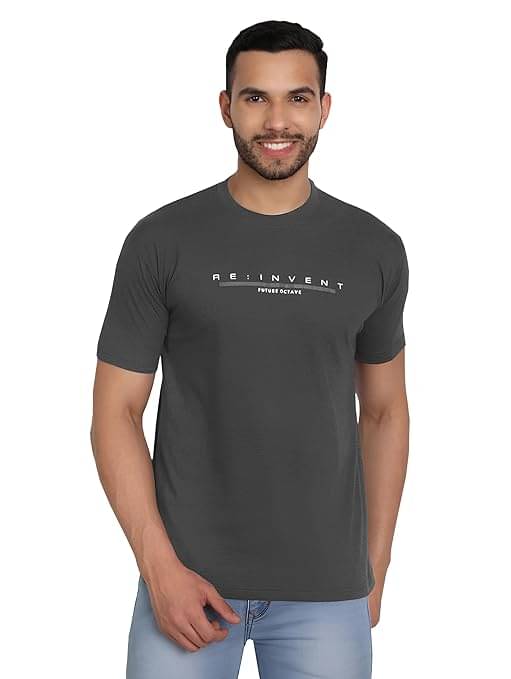 Reoutlook Cotton Regular Fit Printed Half Sleeves Men's Round T-Shirt - Grey ( Pack of 1 ) Reoutlook Cotton Regular Fit Printed Half Sleeves Men's Round T-Shirt - Grey ( Pack of 1 )