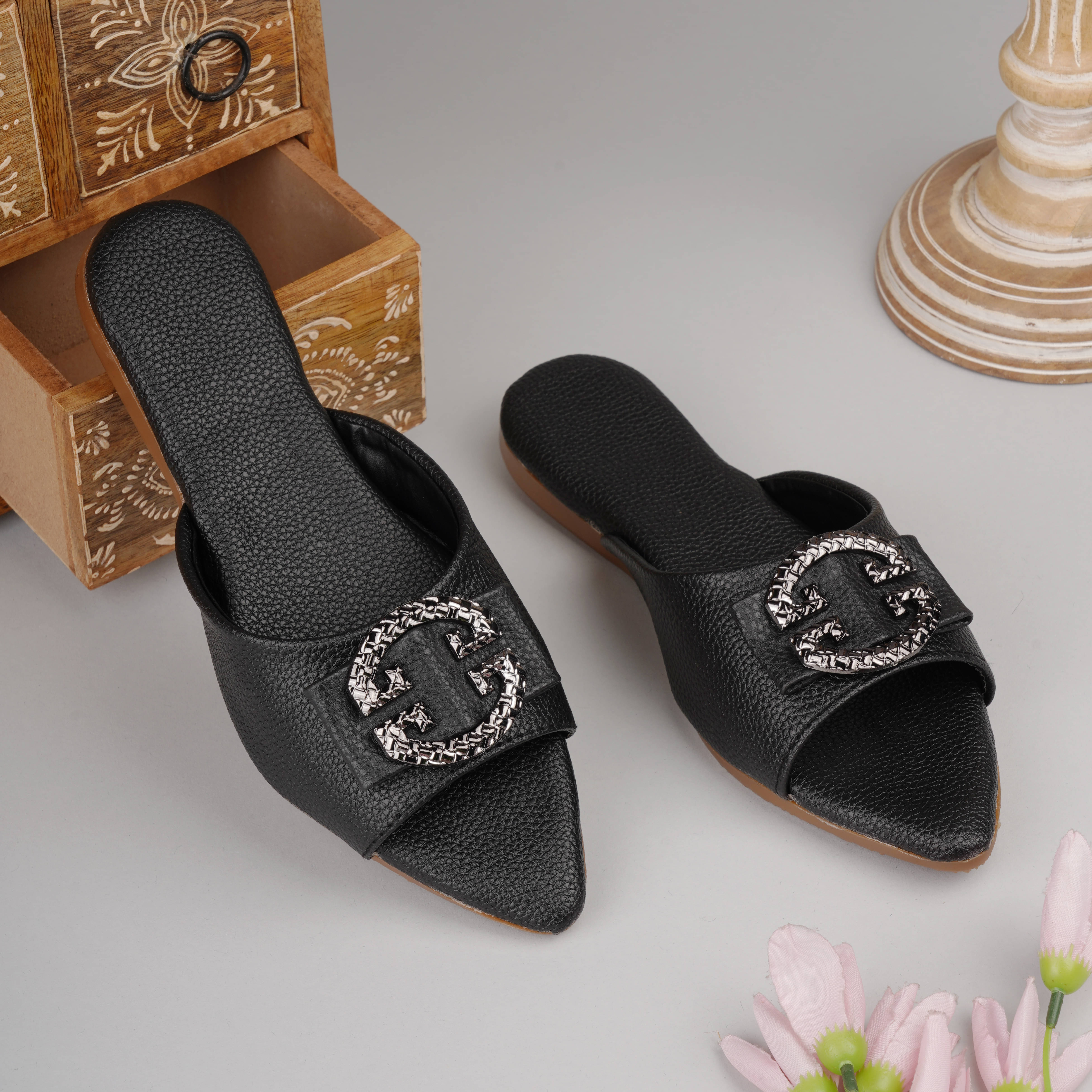     			SKOLL Black Women's Flats