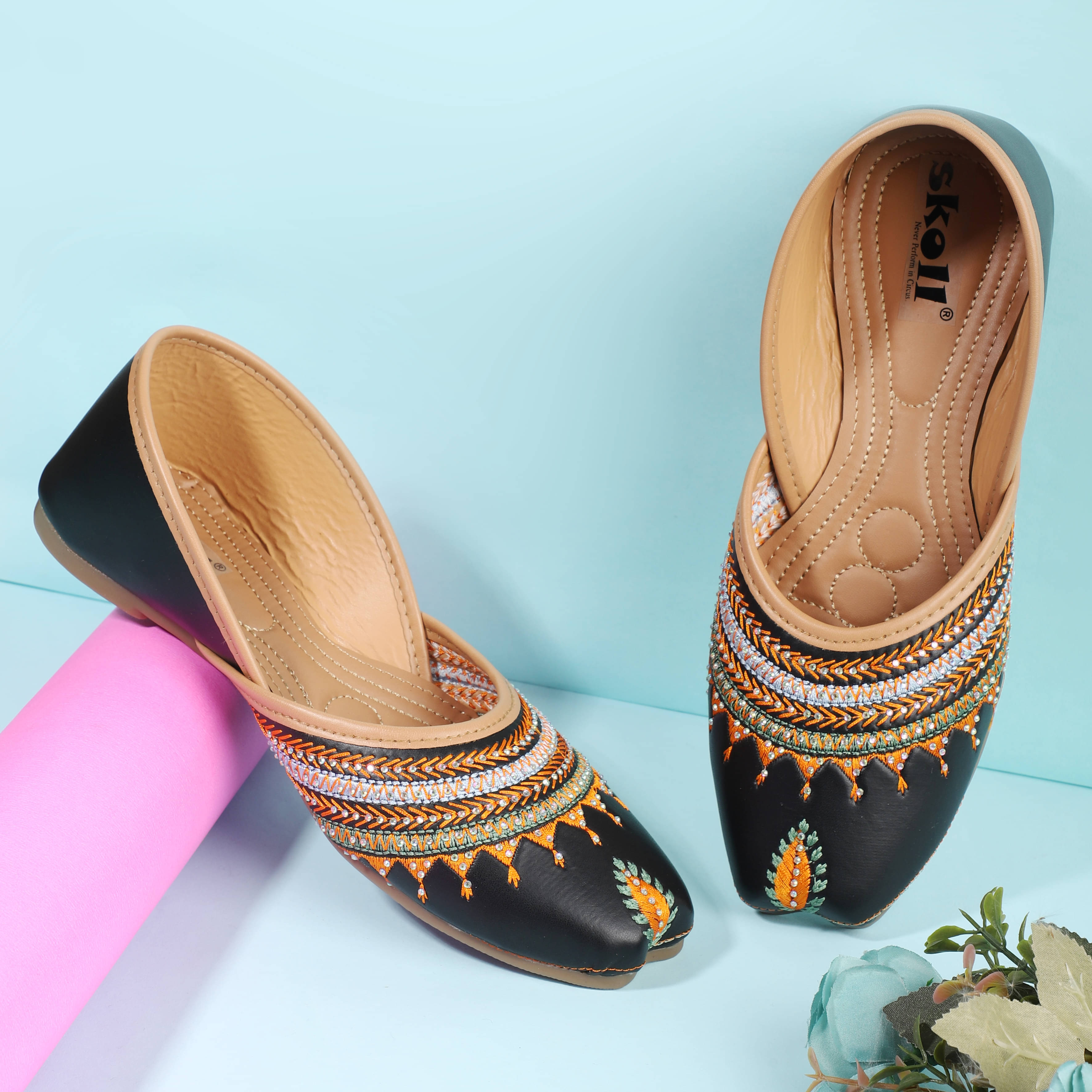 SKOLL Black Women's Mojaris     			SKOLL Black Women's Mojaris