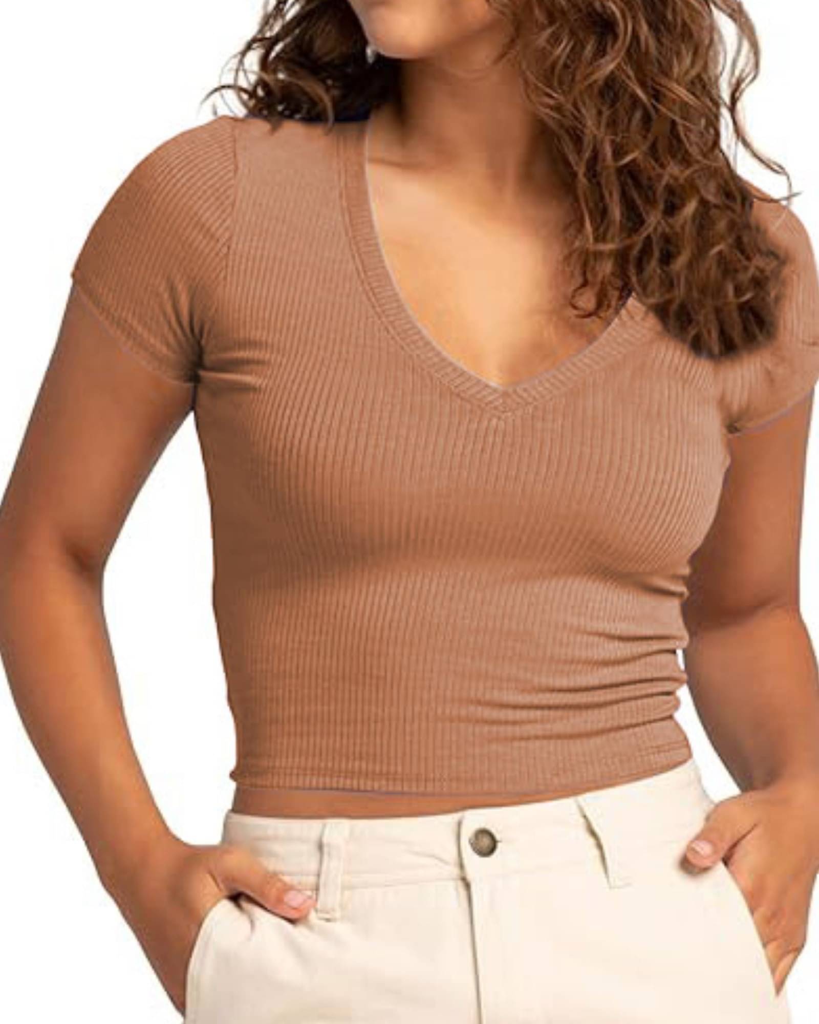     			THE BLAZZE Women's Cotton Crop Top ( Beige )