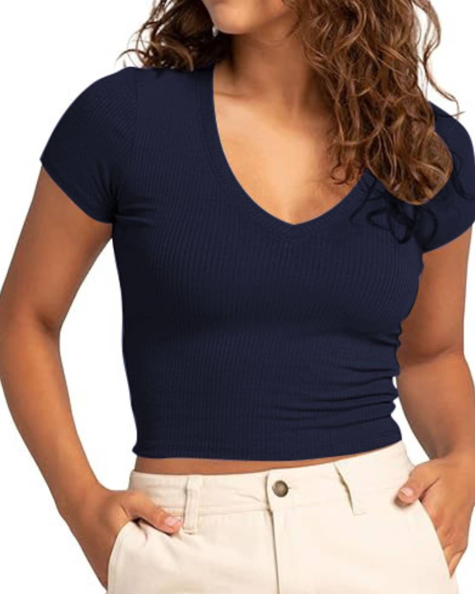 THE BLAZZE Women's Cotton Crop Top ( Blue ) THE BLAZZE Women's Cotton Crop Top ( Blue )