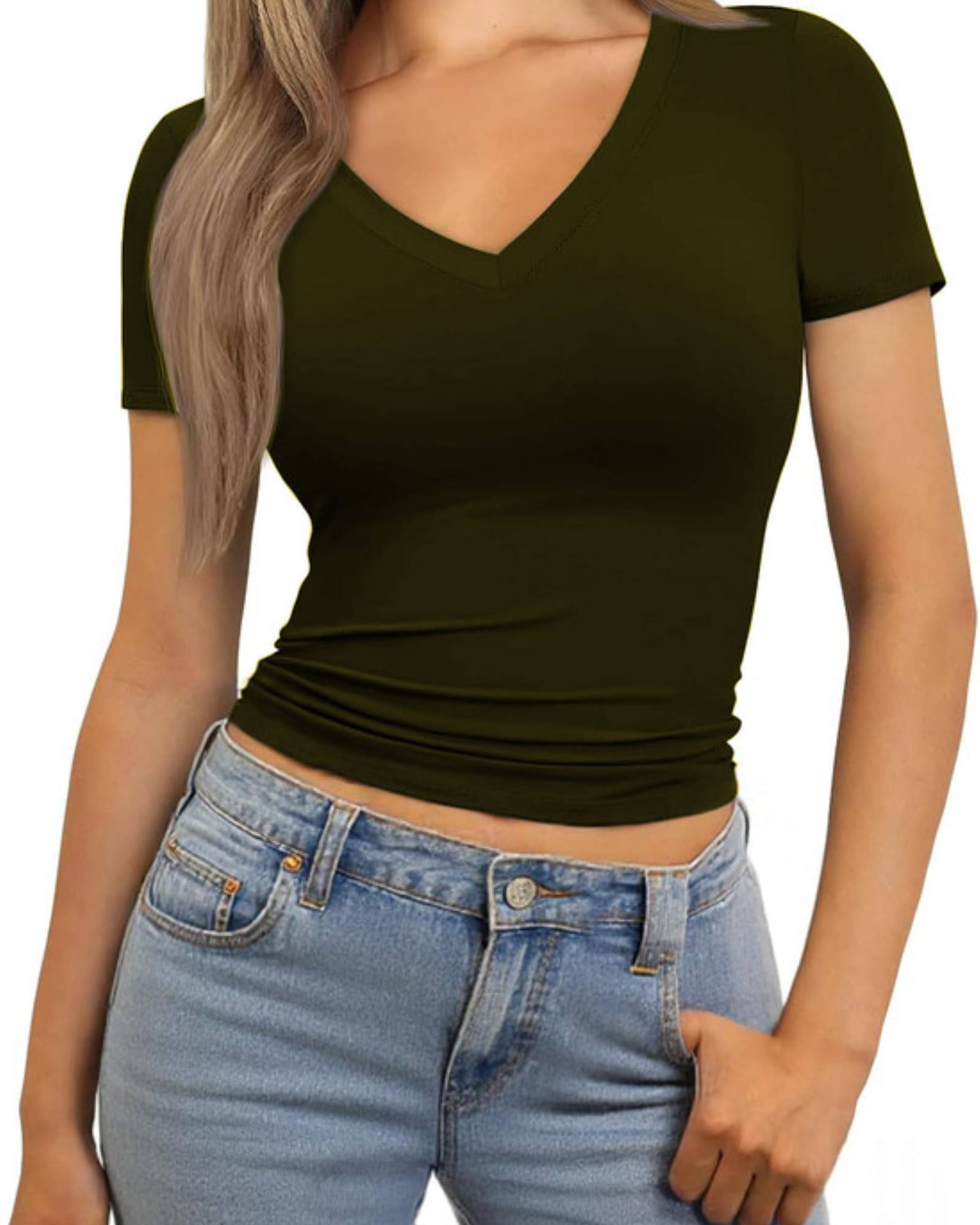     			THE BLAZZE Women's Cotton Crop Top ( Green )