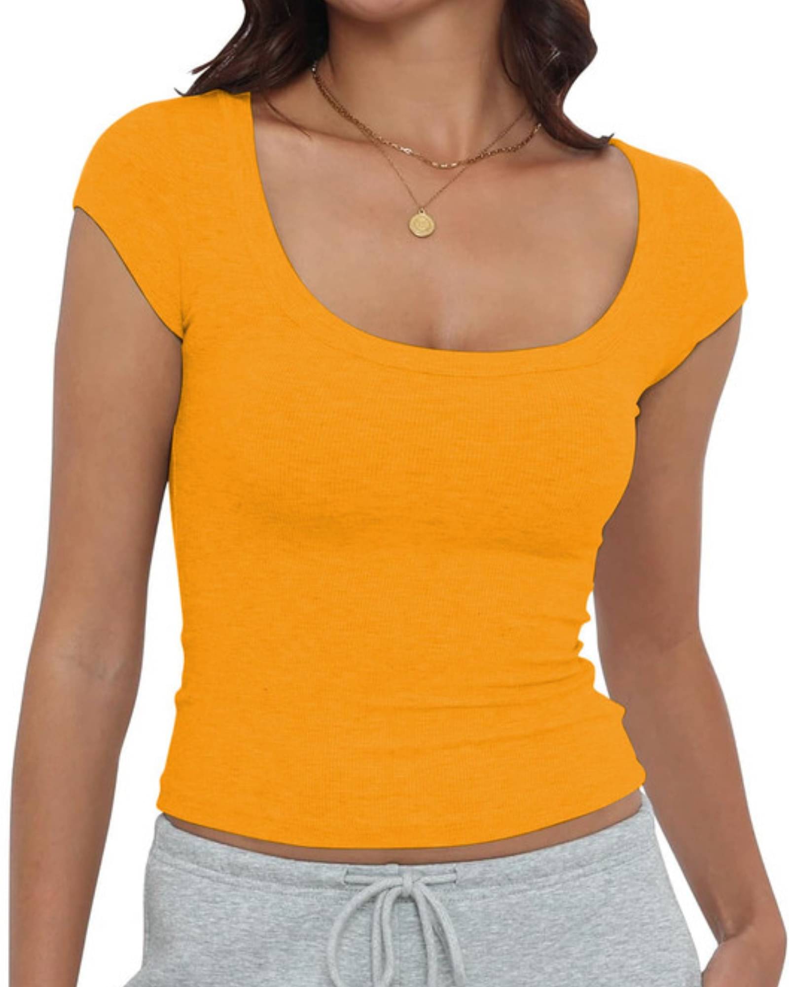     			THE BLAZZE Women's Cotton Crop Top ( Orange )