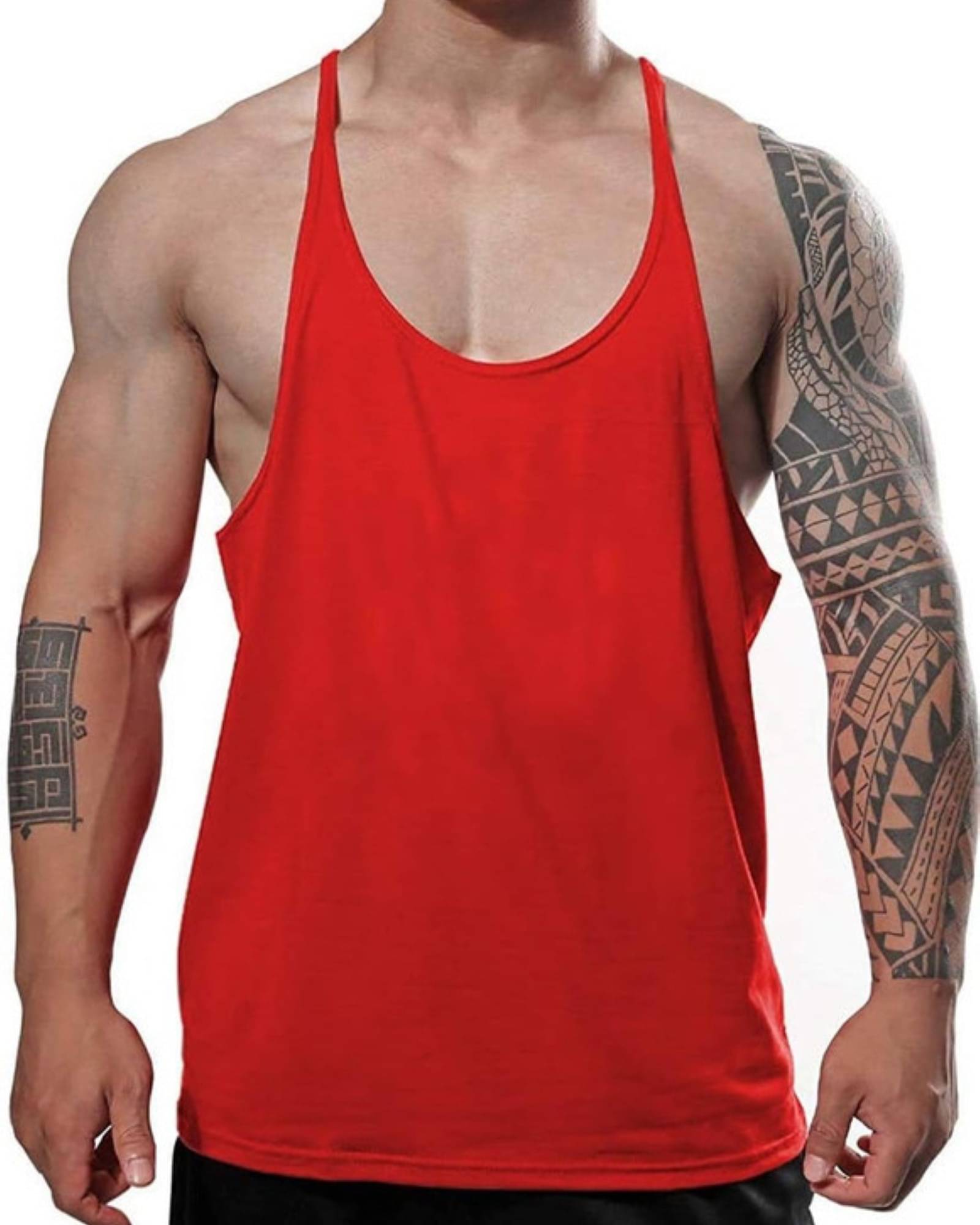     			THE BLAZZE Pack of 1 Cotton Blend Gym Vest For Men ( Red )