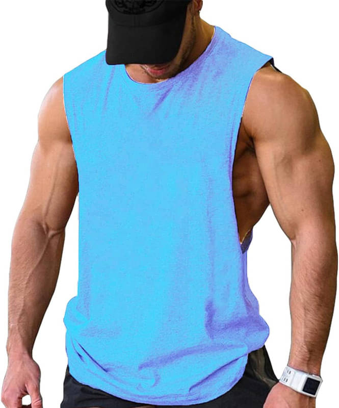     			THE BLAZZE Pack of 1 Cotton Blend Gym Vest For Men ( Blue )