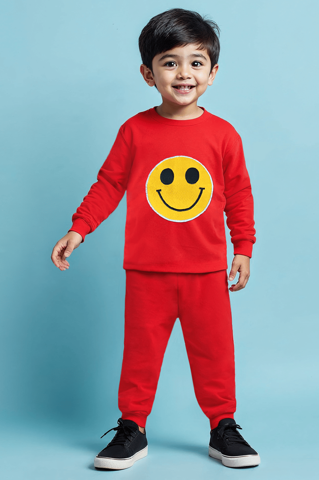     			Trampoline Pack of 1 Unisex Cotton T-Shirt & Pants Set ( Red )