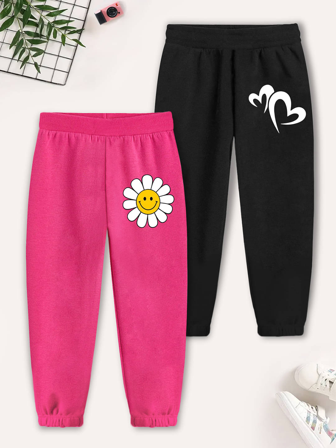     			Trampoline Pack of 2 Girls Cotton Blend Trackpants ( Colors )