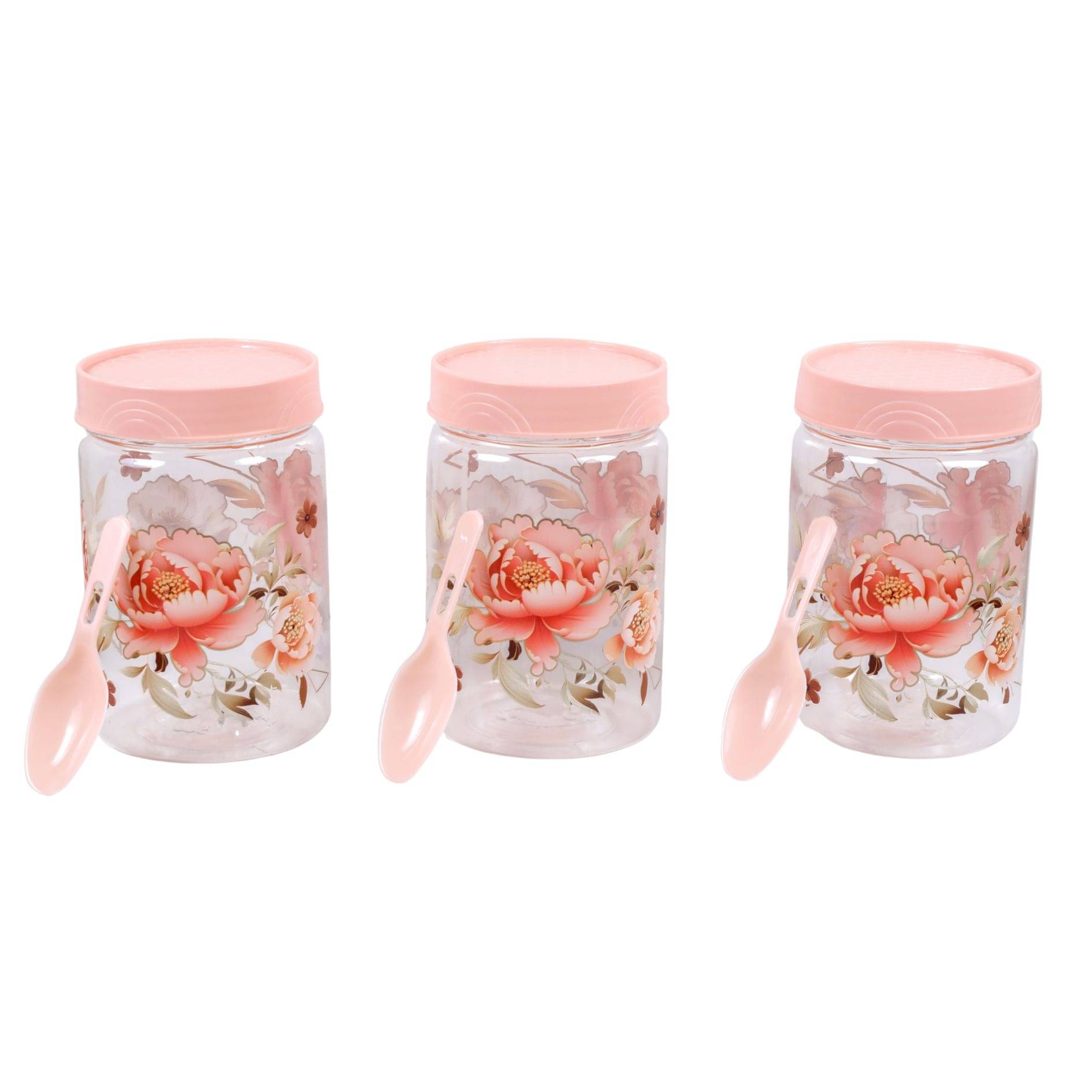     			VRISTO Spice Container box Plastic Peach Multi-Purpose Container ( Set of 3 )