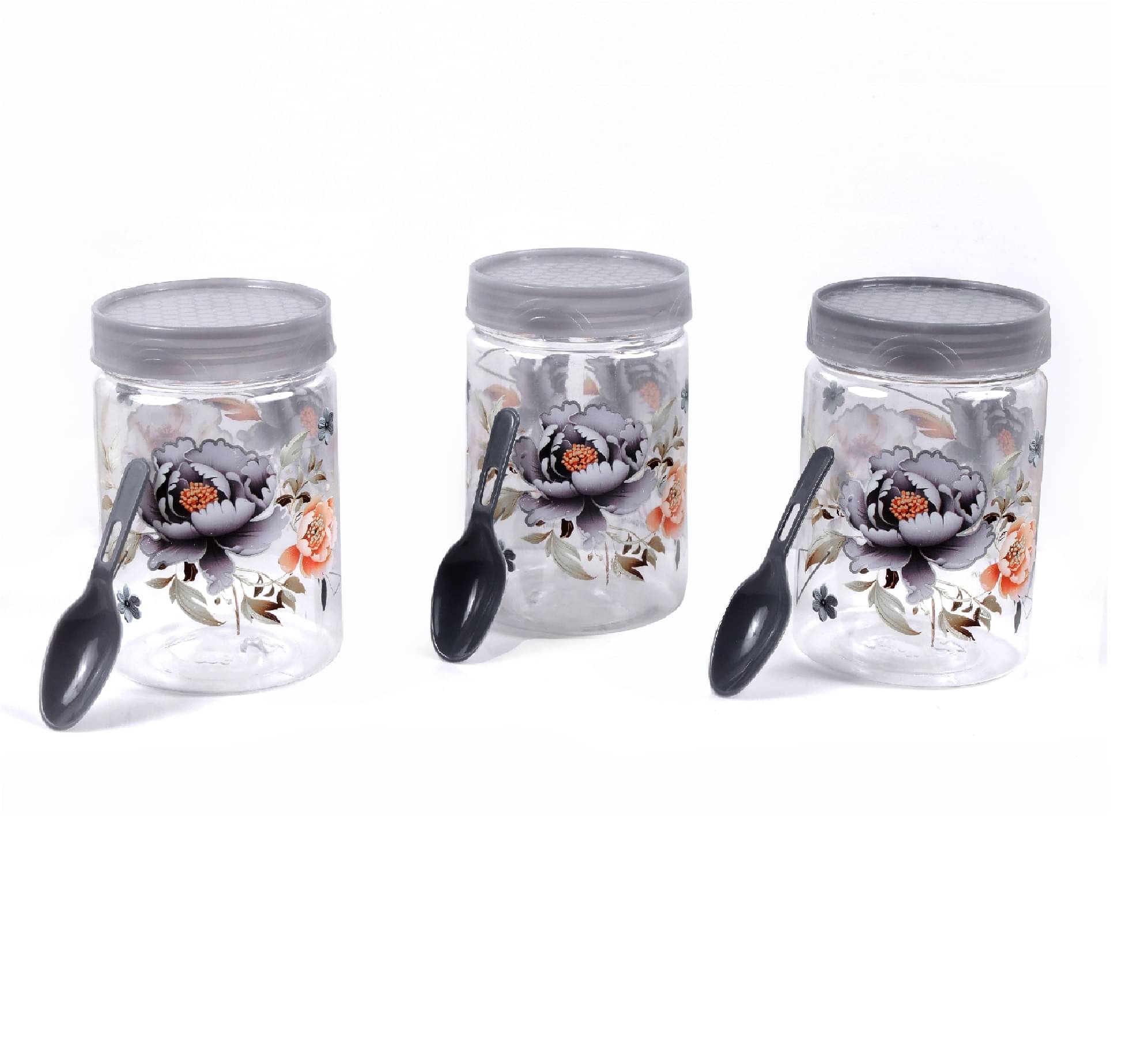     			VRISTO Spice Container box Plastic Grey Multi-Purpose Container ( Set of 3 )