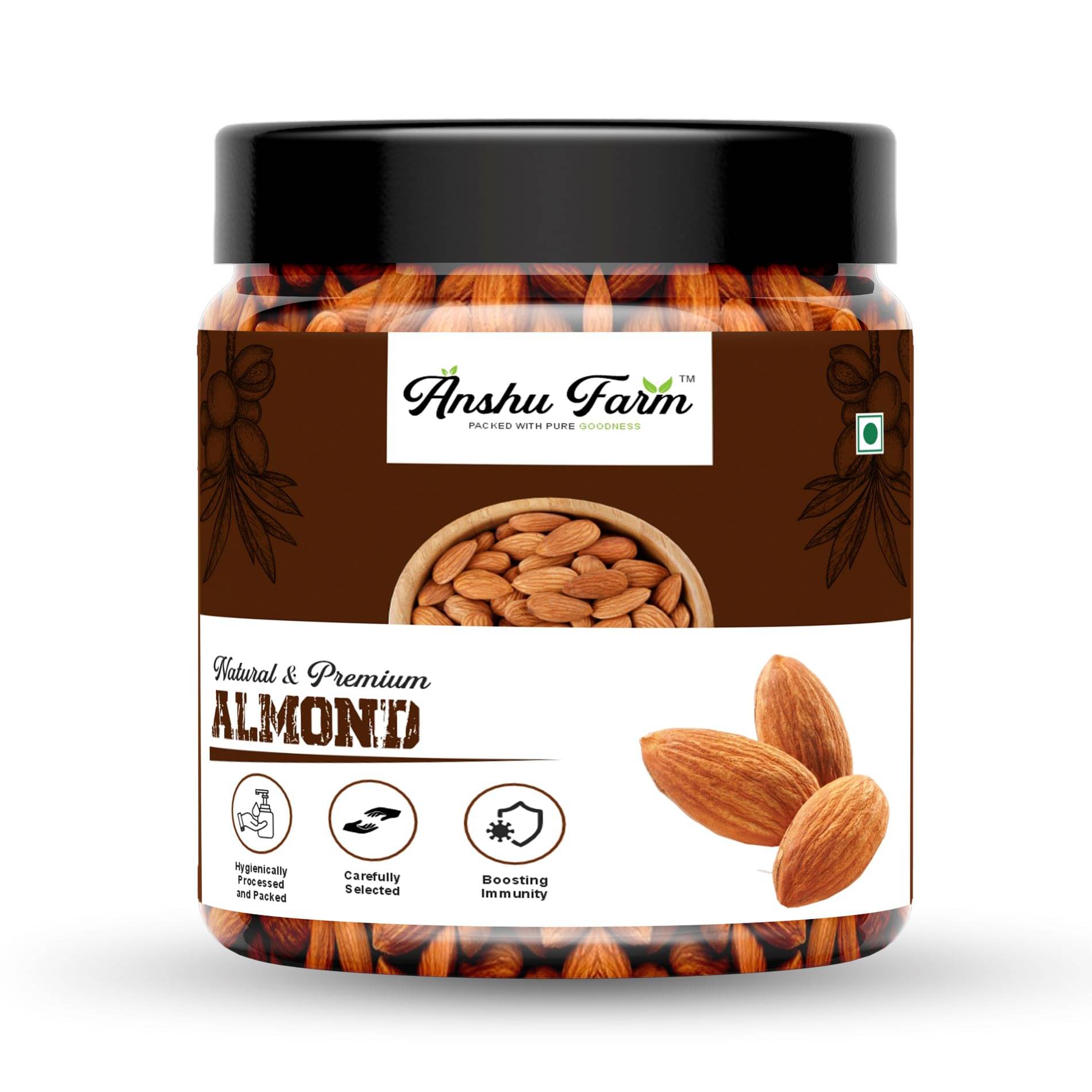 Anshu Farms Almond (Badam) 250     			Anshu Farms Almond (Badam) 250