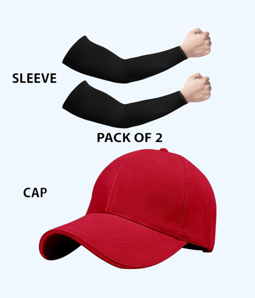 BAYEMA Pack of 2 Cotton Men's Cap ( Red ) BAYEMA Pack of 2 Cotton Men's Cap ( Red )