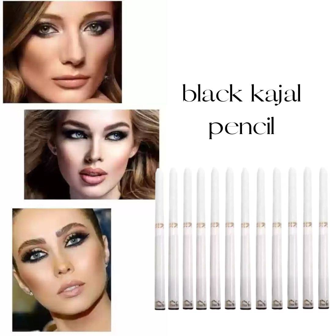 BLUST & FAMME Long Lasting Waterproof Black Kajal Pencil, Matte Finish (Pack of 12) BLUST & FAMME Long Lasting Waterproof Black Kajal Pencil, Matte Finish (Pack of 12)