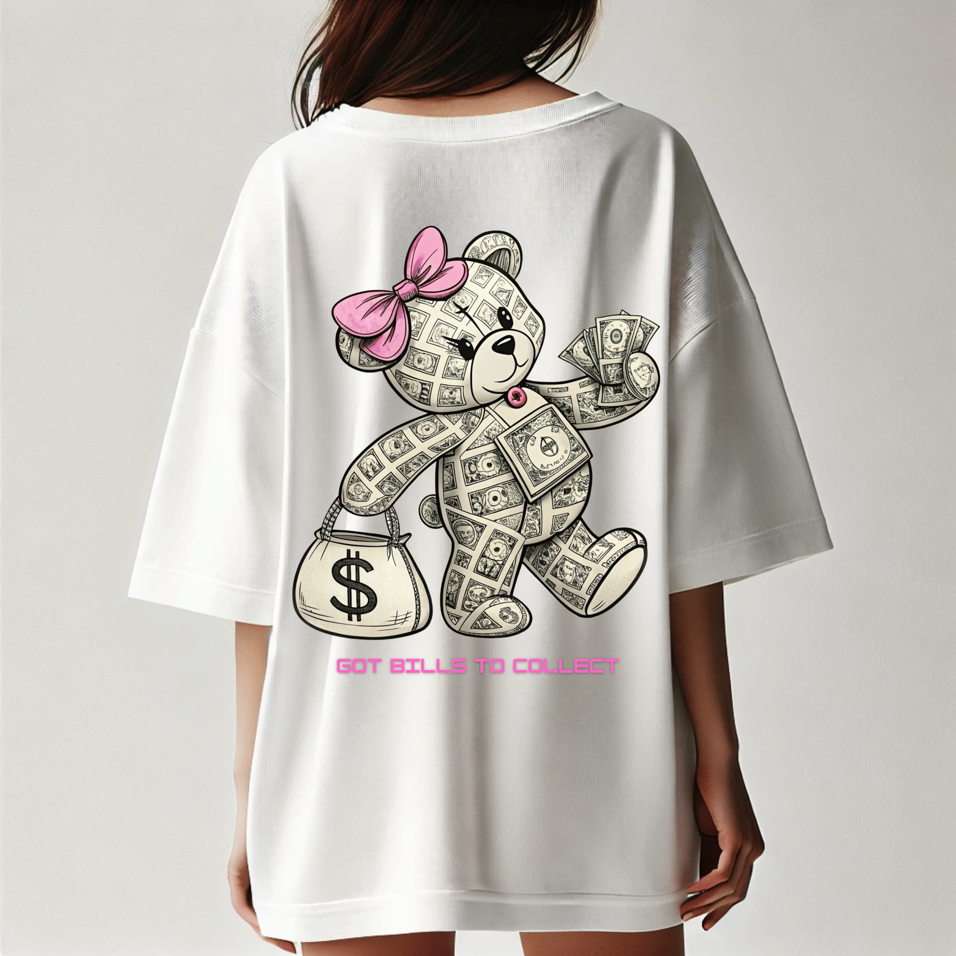 BillionaireZ Women Cotton Blend Printed Oversized Fit Round Neck T-Shirt ( White )     			BillionaireZ Women Cotton Blend Printed Oversized Fit Round Neck T-Shirt ( White )