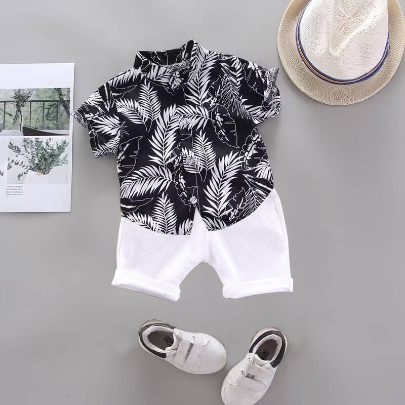     			DANGAR Pack of 1 Unisex Cotton Blend Shirt & Shorts Set ( Black )