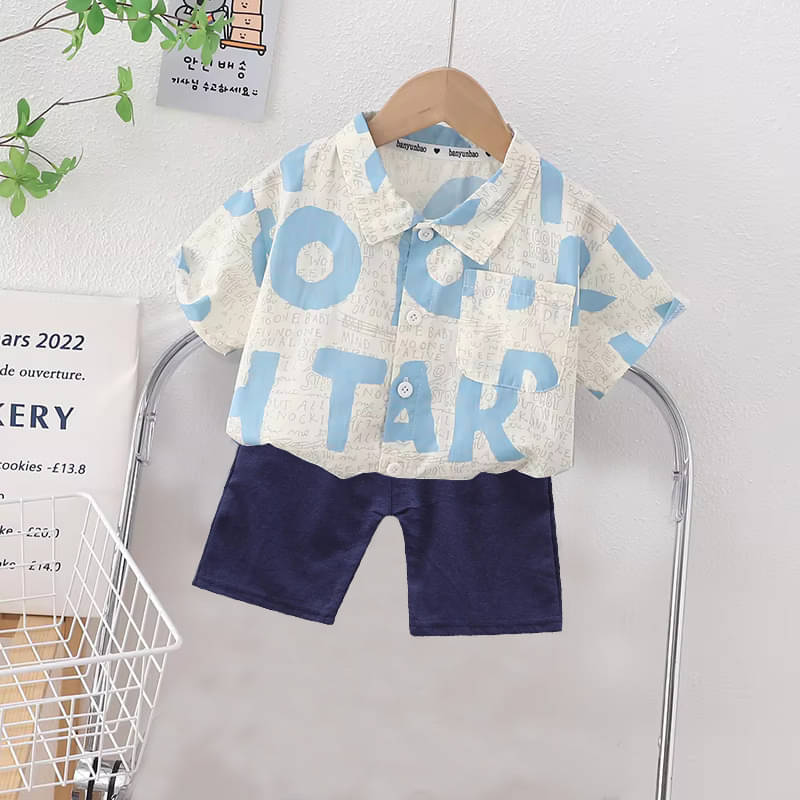 DANGAR Pack of 1 Unisex Cotton Blend Shirt & Shorts Set ( Blue ) DANGAR Pack of 1 Unisex Cotton Blend Shirt & Shorts Set ( Blue )