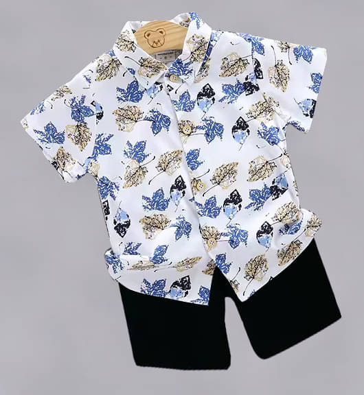 DANGAR Pack of 1 Unisex Cotton Blend Shirt & Shorts Set ( White ) DANGAR Pack of 1 Unisex Cotton Blend Shirt & Shorts Set ( White )