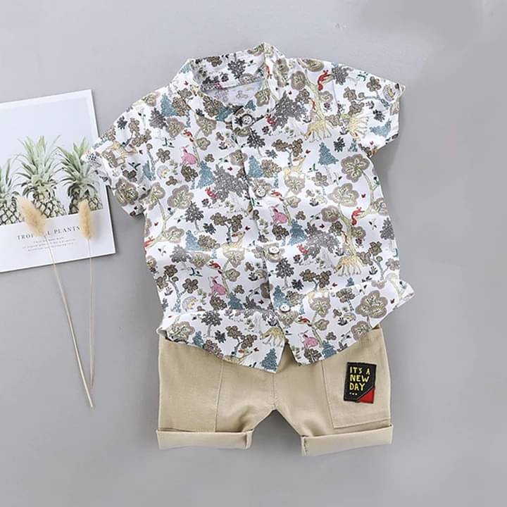DANGAR Pack of 1 Unisex Cotton Blend Shirt & Shorts Set ( White ) DANGAR Pack of 1 Unisex Cotton Blend Shirt & Shorts Set ( White )
