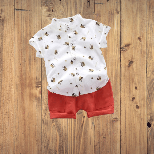 DANGAR Pack of 1 Unisex Cotton Blend Shirt & Shorts Set ( White ) DANGAR Pack of 1 Unisex Cotton Blend Shirt & Shorts Set ( White )