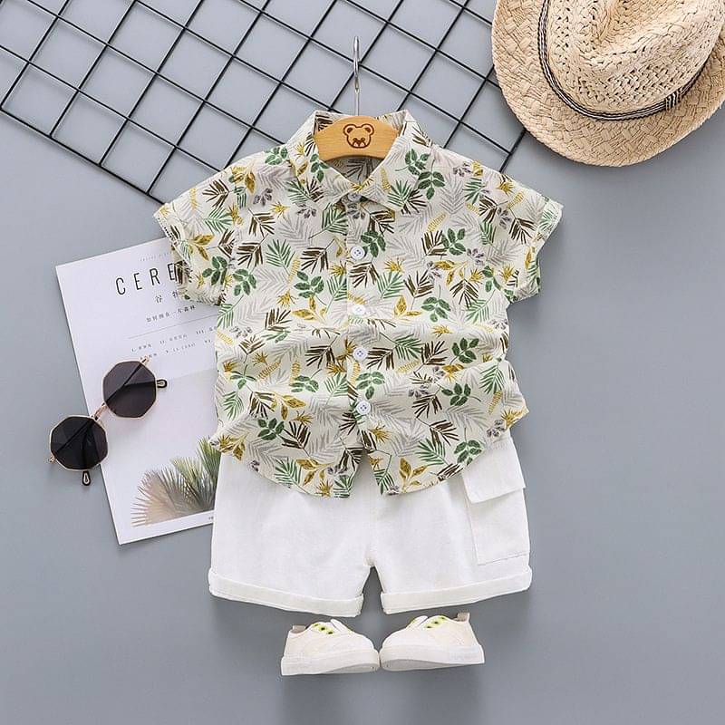     			DANGAR Pack of 1 Unisex Cotton Blend Shirt & Shorts Set ( Green )