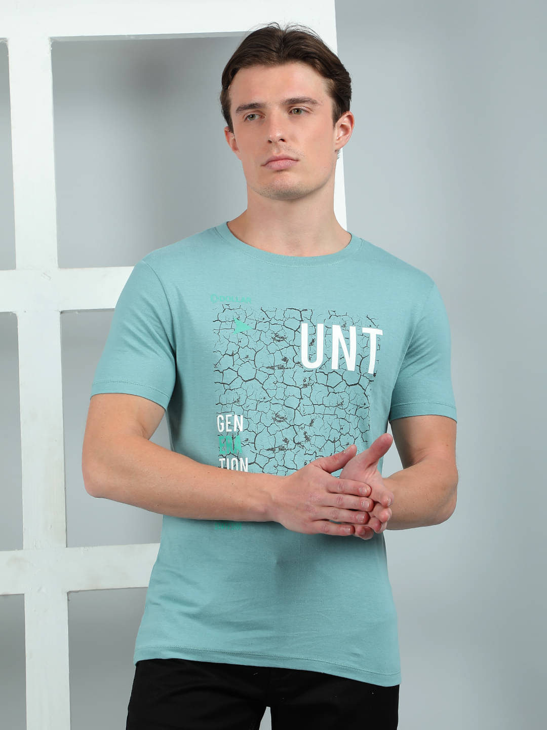Dollar Cotton Regular Fit Printed Half Sleeves Men's Round T-Shirt - Blue ( Pack of 1 ) Dollar Cotton Regular Fit Printed Half Sleeves Men's Round T-Shirt - Blue ( Pack of 1 )