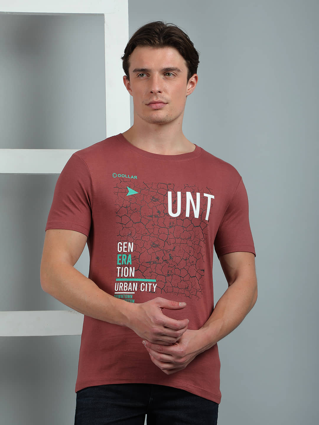 Dollar Cotton Regular Fit Printed Half Sleeves Men's Round T-Shirt - Purple ( Pack of 1 )