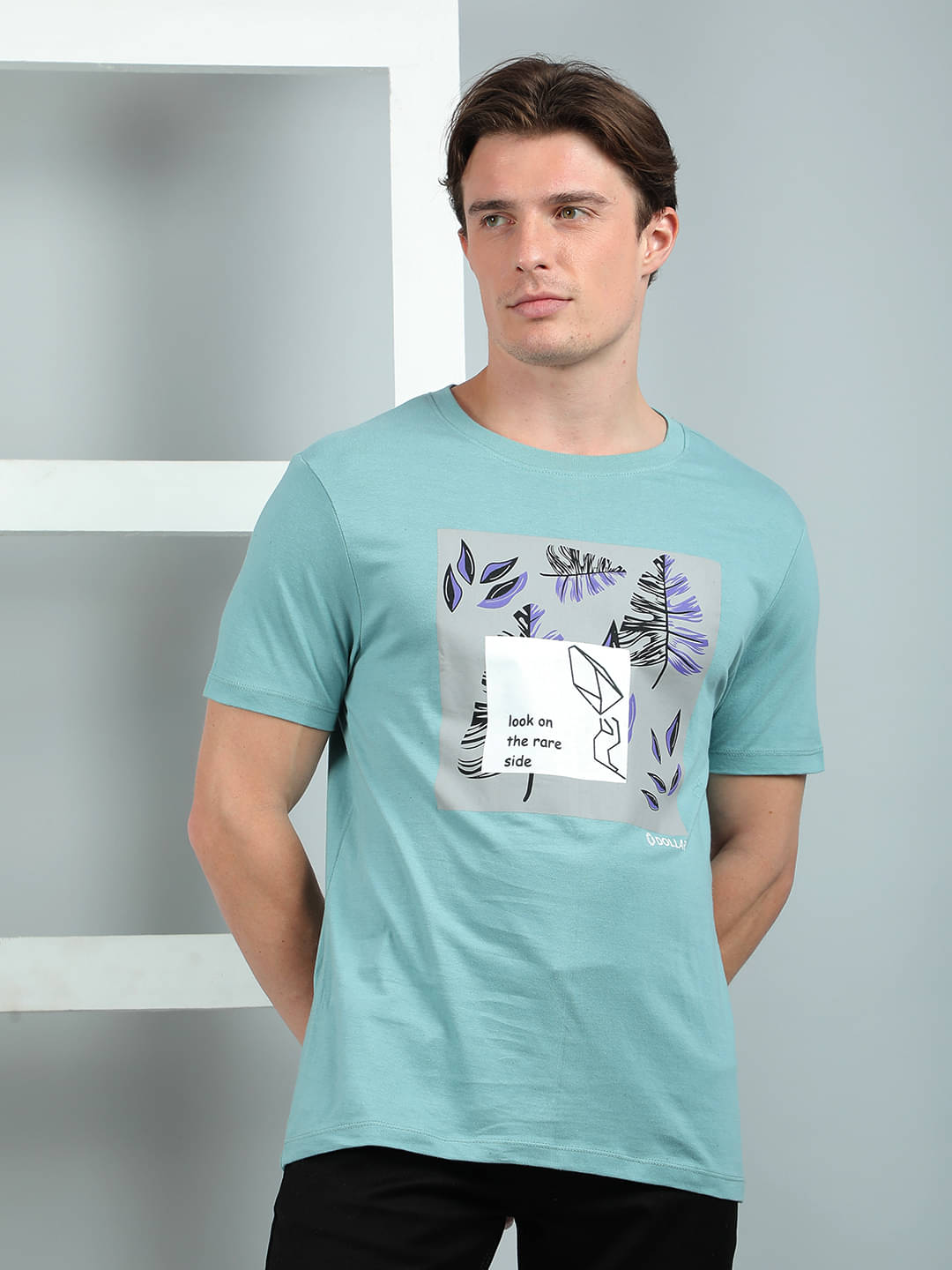 Dollar Cotton Regular Fit Printed Half Sleeves Men's Round T-Shirt - Blue ( Pack of 1 ) Dollar Cotton Regular Fit Printed Half Sleeves Men's Round T-Shirt - Blue ( Pack of 1 )