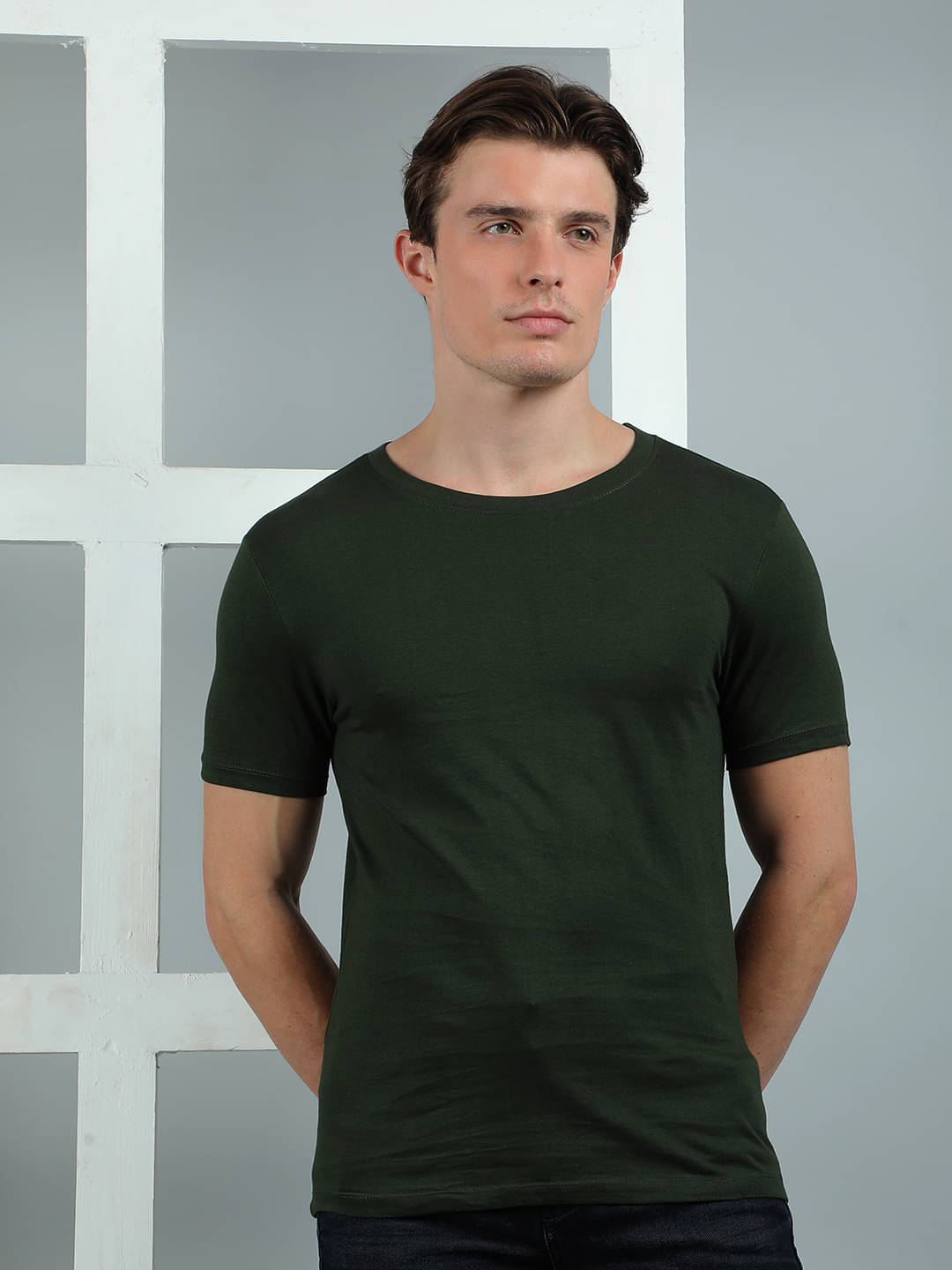 Dollar Cotton Regular Fit Solid Half Sleeves Men's Round T-Shirt - Olive Green ( Pack of 1 ) Dollar Cotton Regular Fit Solid Half Sleeves Men's Round T-Shirt - Olive Green ( Pack of 1 )