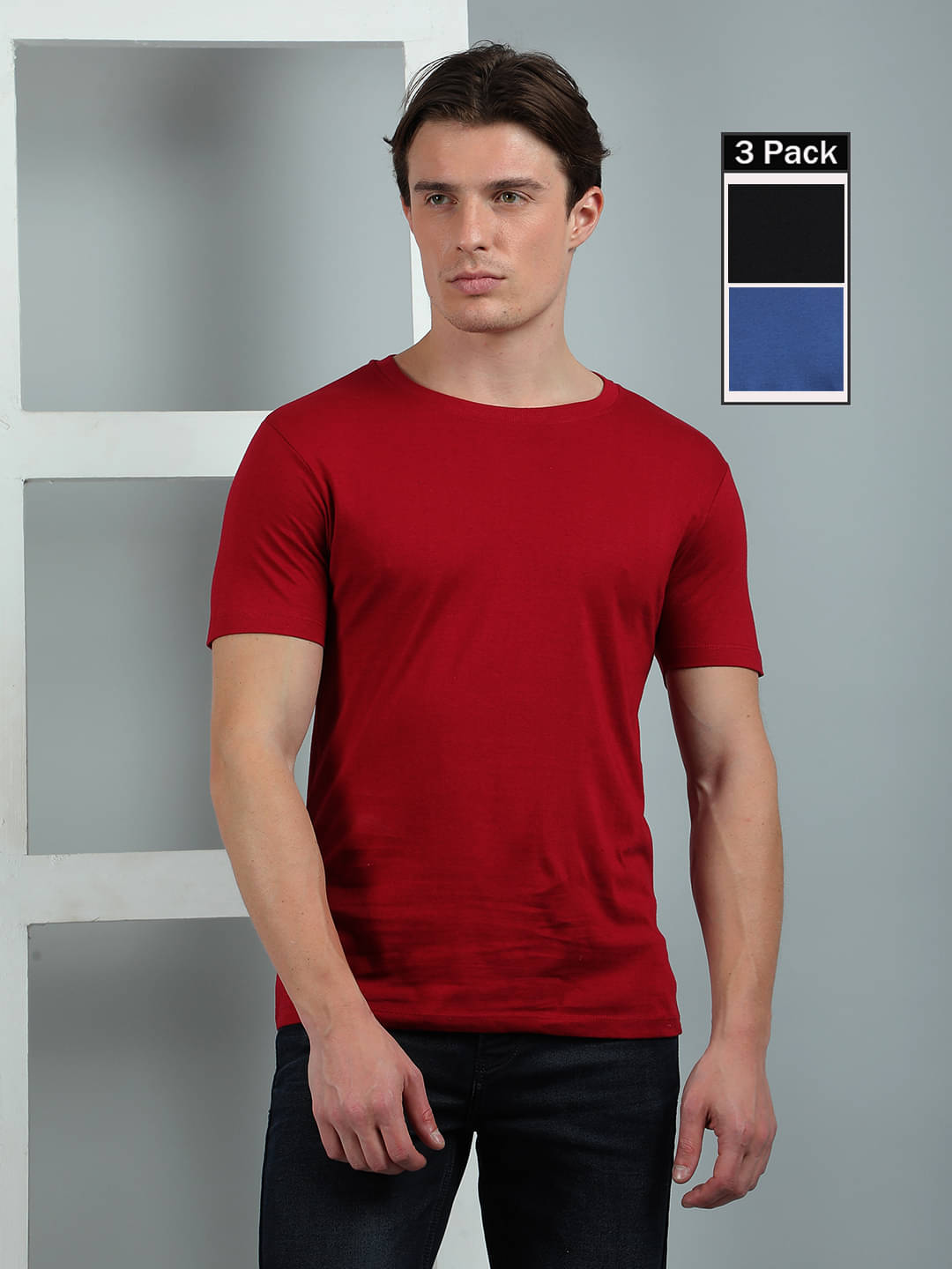 Dollar Cotton Regular Fit Solid Half Sleeves Men's Round T-Shirt - Multicolor4 ( Pack of 3 )     			Dollar Cotton Regular Fit Solid Half Sleeves Men's Round T-Shirt - Multicolor4 ( Pack of 3 )