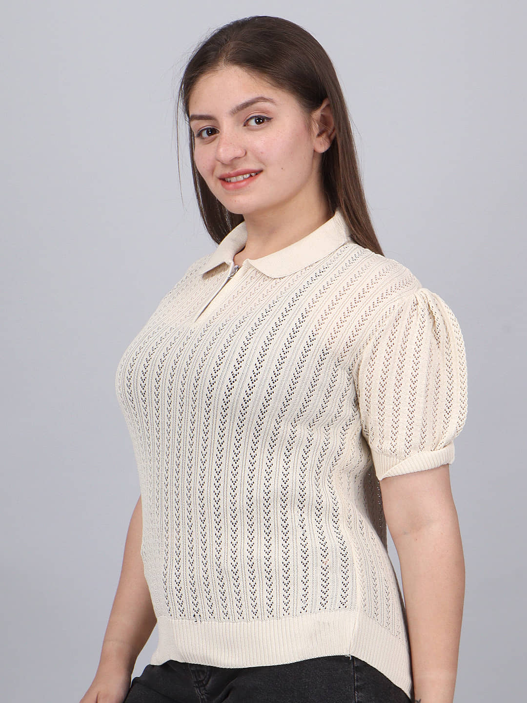 FEVERFEW Women's Cotton Blend Regular Top ( Lavender )