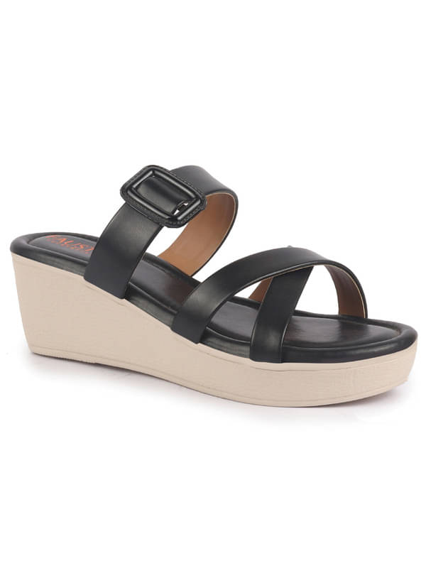     			Fausto Black Women's Slip On Heels