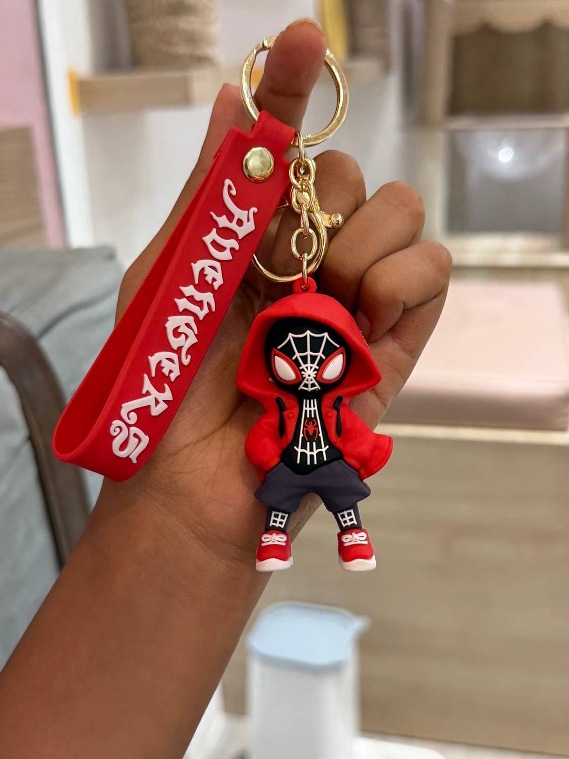    			Spiderman Cartoon Strap Keychain in Soft Silicone | Cute & Durable Charm for Kids Boys | Perfect for Gifting