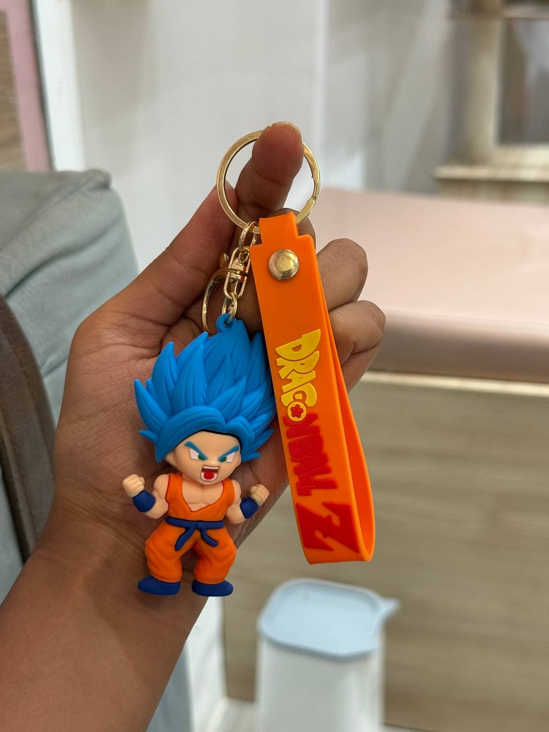    			Dragon Ball Z Goku Cartoon Keychain in Silicone | Stylish & Strong Gift for Boys Girls | Backpack Charm Ring