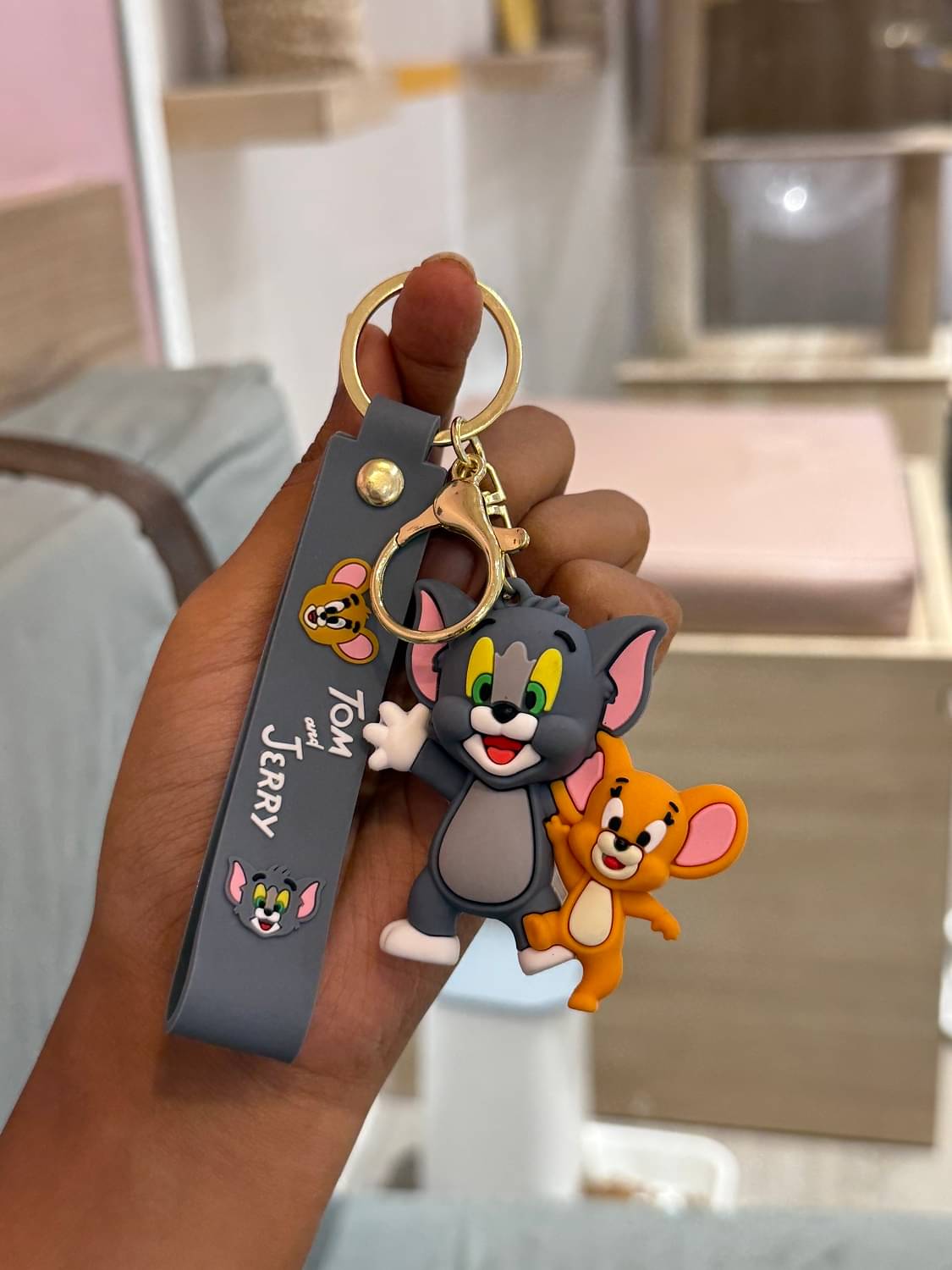     			Cute Tom and Jerry Cartoon Keychain for Kids, Boys, Girls, Backpack Charm