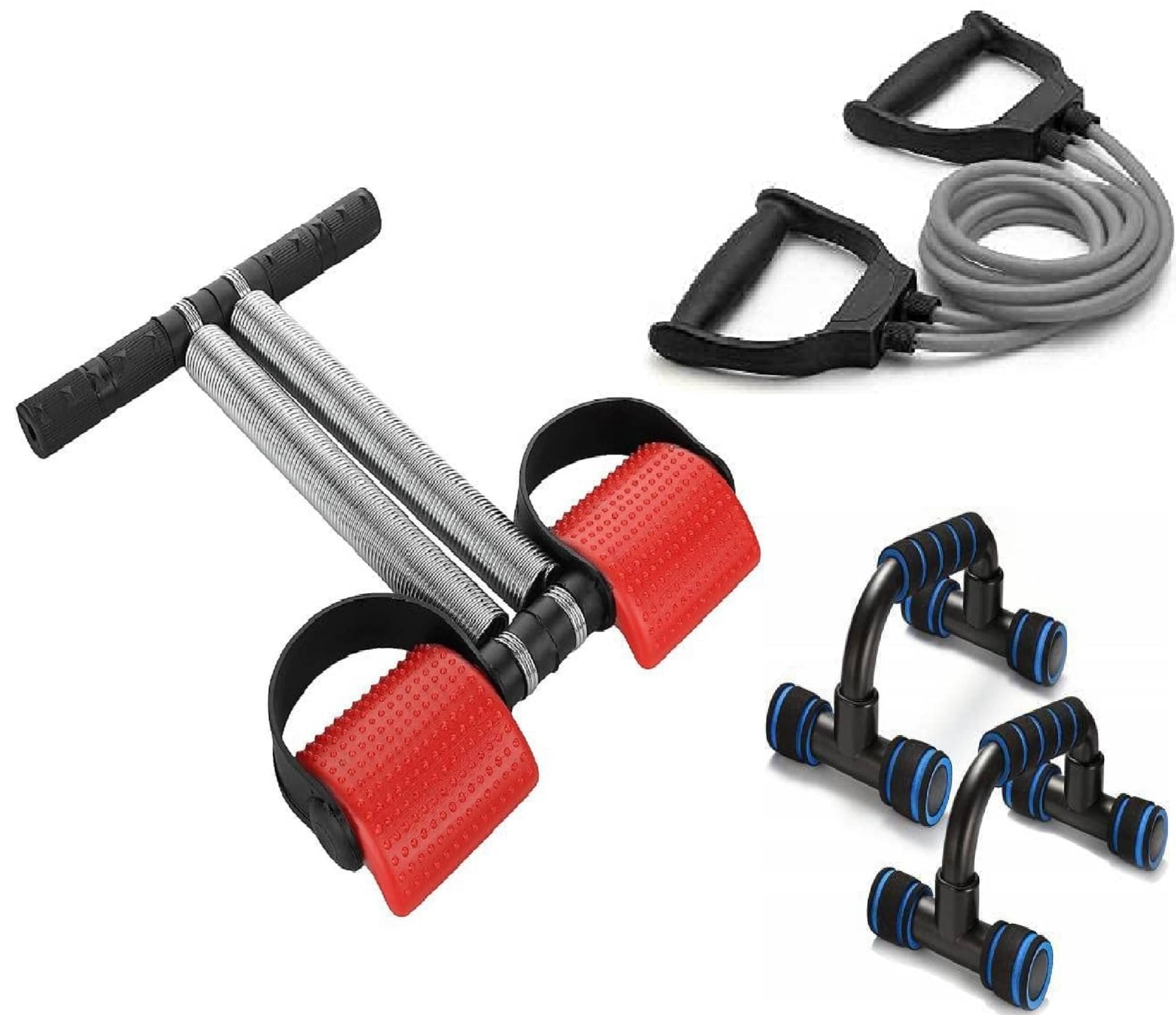 Gjshop Toning Tube , Tummy Trimmer , Push Up Bar (Combo of 3) for Fitness Exercise Home Gym Equipment, Biceps Triceps Gjshop Toning Tube , Tummy Trimmer , Push Up Bar (Combo of 3) for Fitness Exercise Home Gym Equipment, Biceps Triceps