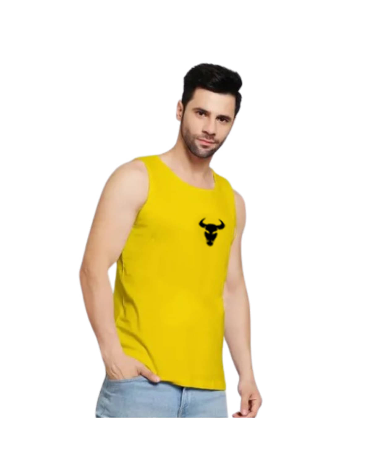 Glito Pack of 1 Polyester Gym Vest For Men ( Yellow ) Glito Pack of 1 Polyester Gym Vest For Men ( Yellow )