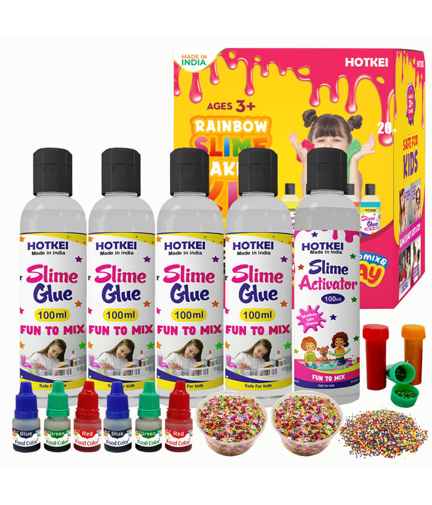 HOTKEI (Make 20+ Slimes) Slime Making Kit – Multicolor Scented DIY Magic Slimy Slime Activator & Glue Gel Jelly Putty Set – Includes 4 Clear Glue & 1 Activator – Fun for Kids HOTKEI (Make 20+ Slimes) Slime Making Kit – Multicolor Scented DIY Magic Slimy Slime Activator & Glue Gel Jelly Putty Set – Includes 4 Clear Glue & 1 Activator – Fun for Kids
