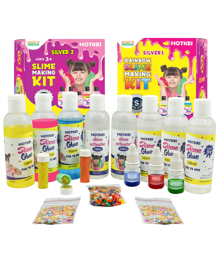 HOTKEI (Make 30+ Slimes) Multicolor Scented DIY Slime Kit – Includes 6 Glue & 2 Activator Bottles – Ultimate Slime Making Set for Kids HOTKEI (Make 30+ Slimes) Multicolor Scented DIY Slime Kit – Includes 6 Glue & 2 Activator Bottles – Ultimate Slime Making Set for Kids