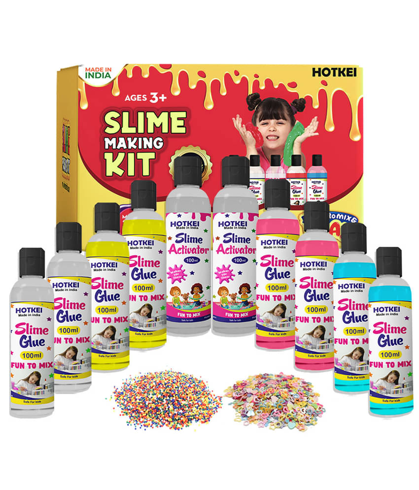 HOTKEI (Make 40+ Slimes) Advanced Slime Kit – Multicolor Scented DIY Magic Toy Slimy Slime Activator & Glue Gel Jelly Putty Set – Includes 8 Slime Glue & 2 Activators – Creative Play for Kids HOTKEI (Make 40+ Slimes) Advanced Slime Kit – Multicolor Scented DIY Magic Toy Slimy Slime Activator & Glue Gel Jelly Putty Set – Includes 8 Slime Glue & 2 Activators – Creative Play for Kids