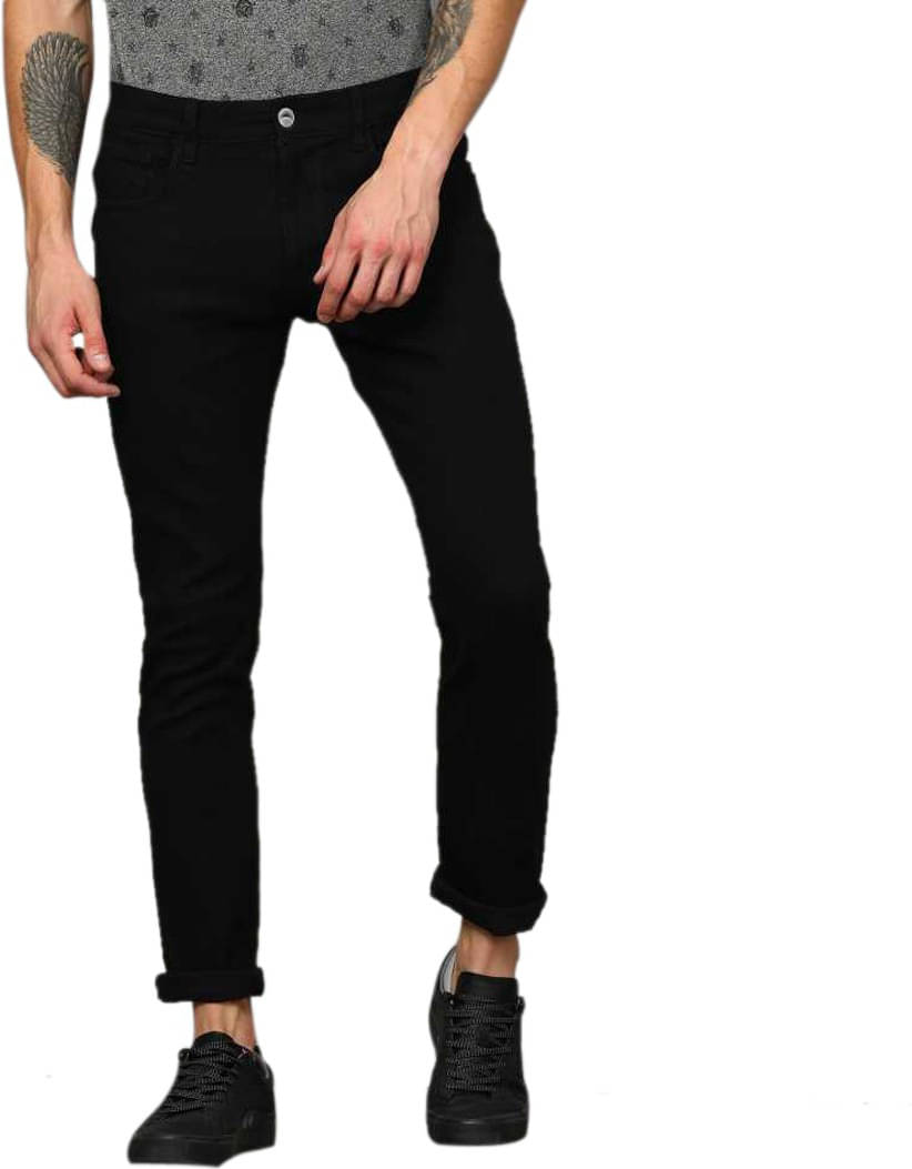     			IndiRocks Regular Fit Cuffed Hem Men's Jeans - Black ( Pack of 1 )