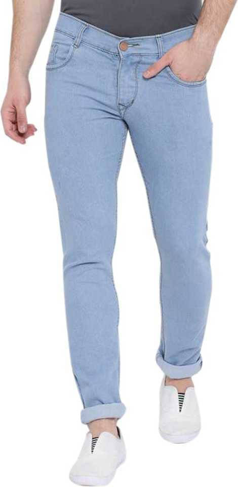 IndiRocks Regular Fit Cuffed Hem Men's Jeans - Light Blue ( Pack of 1 ) IndiRocks Regular Fit Cuffed Hem Men's Jeans - Light Blue ( Pack of 1 )