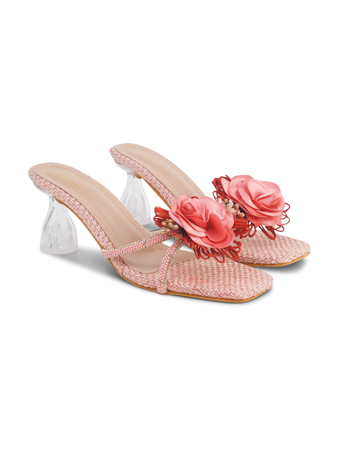     			JM Looks Peach Women's Slip On Heels