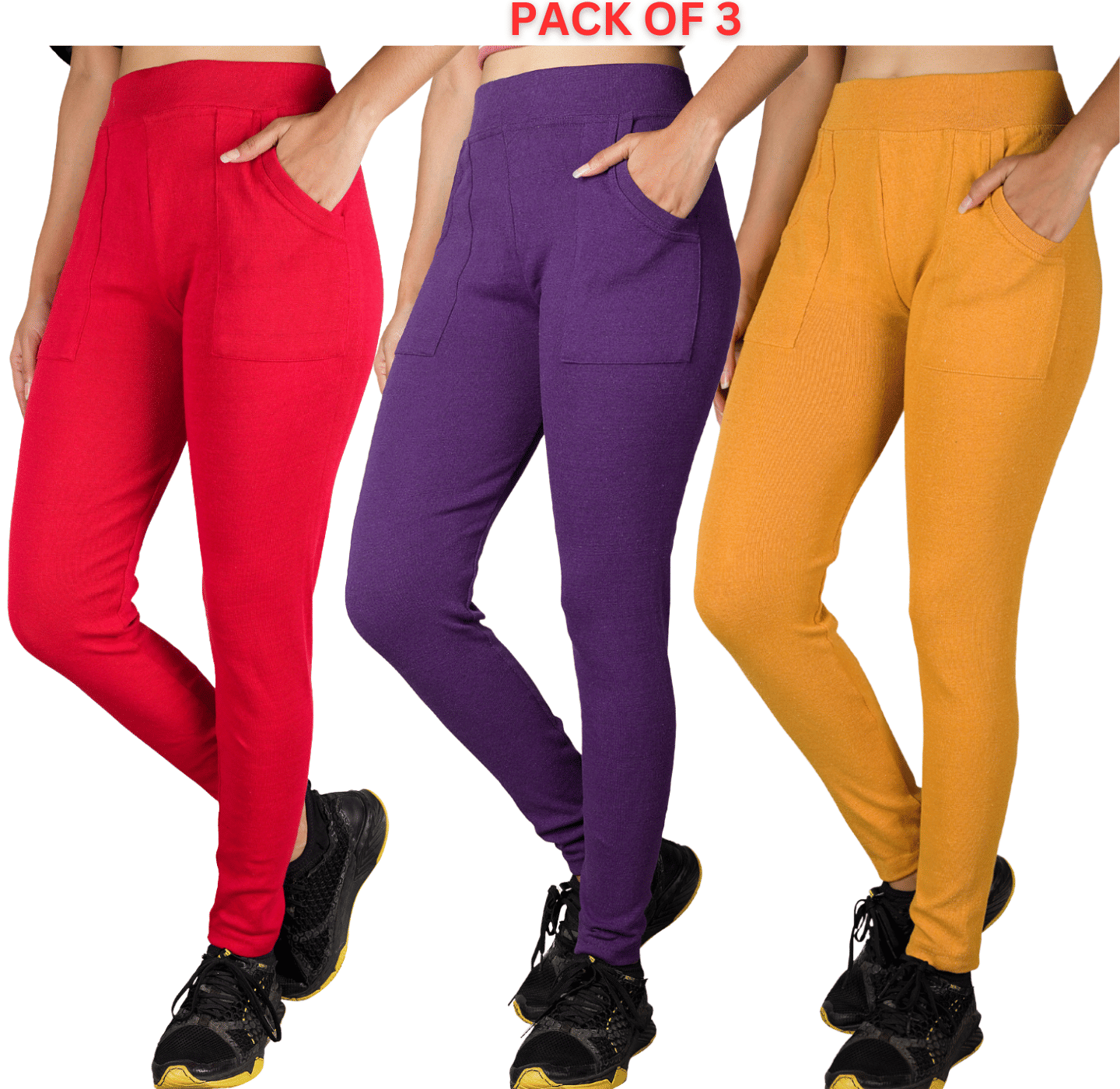     			KARARO JEGGINGS - Cotton Blend Skinny Fit Purple Women's Jeggings ( Pack of 3 )