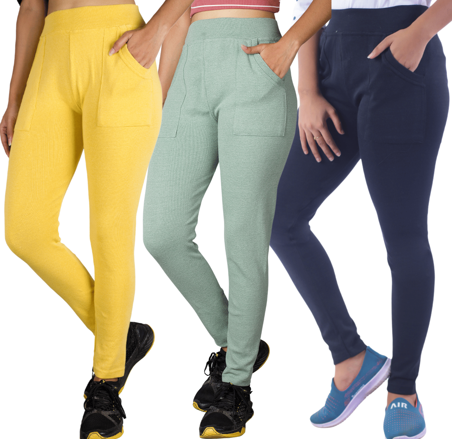     			KARARO JEGGINGS - Cotton Blend Skinny Fit Mint Green Women's Jeggings ( Pack of 3 )