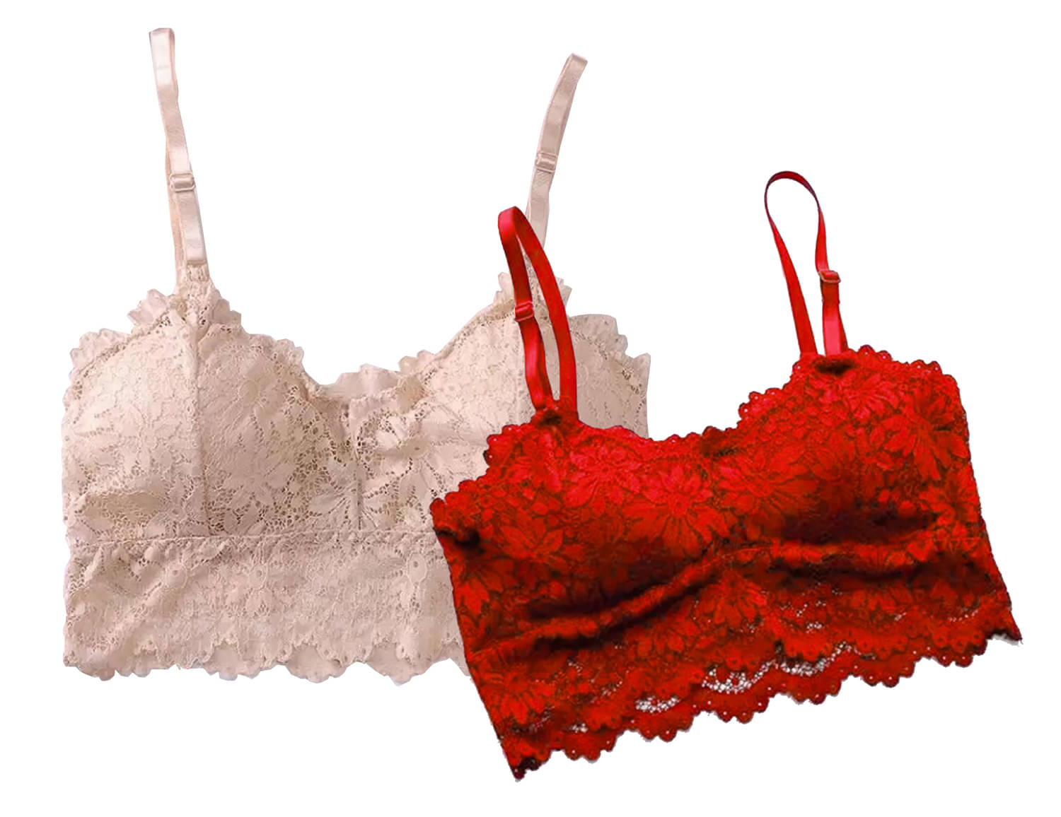Kamini Pack of 2 Lace Lightly Padded Bralette Bra For Women ( Multicolor1 ) Kamini Pack of 2 Lace Lightly Padded Bralette Bra For Women ( Multicolor1 )