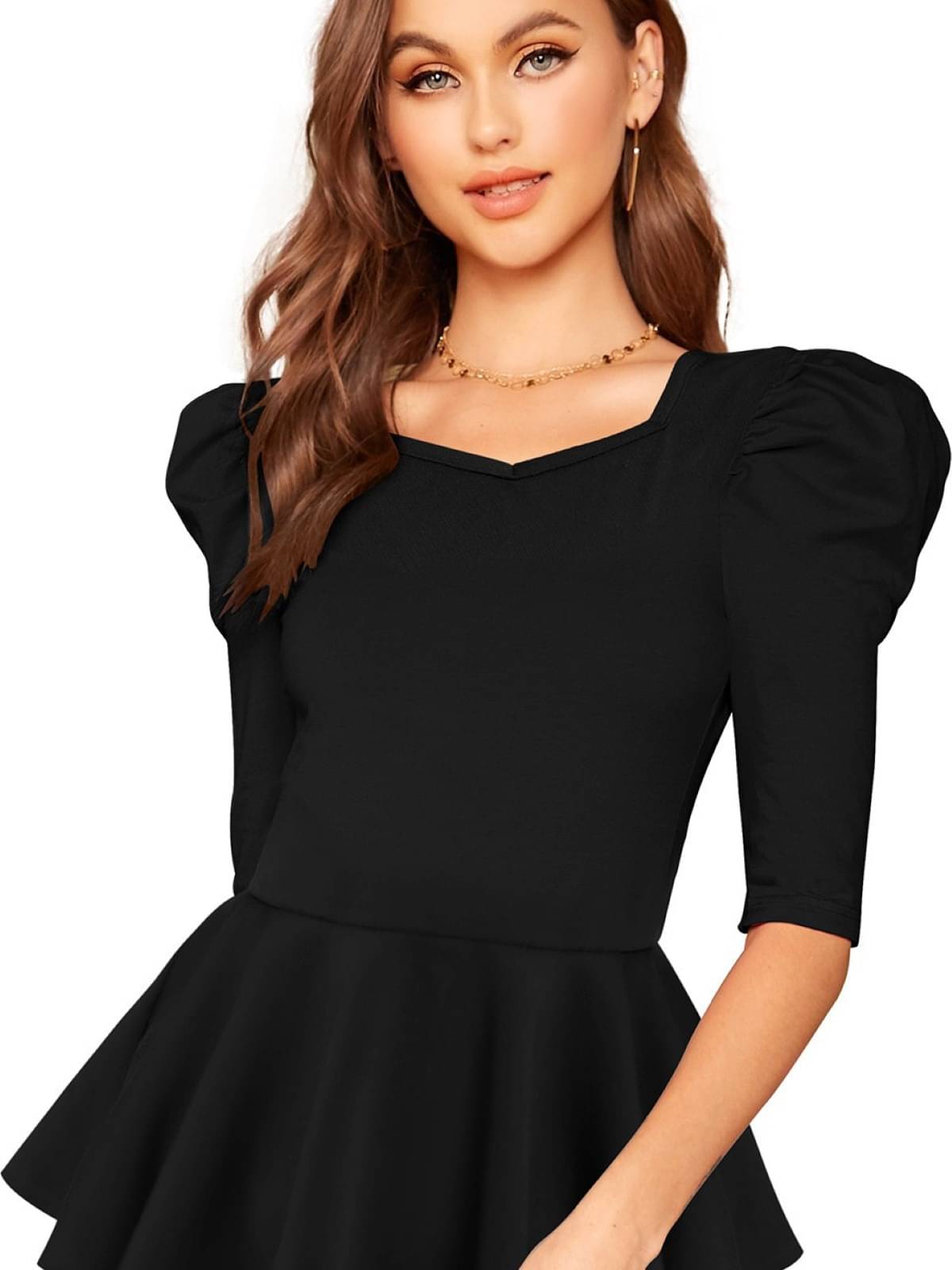     			LONDON BELLY Women's Polyester Regular Top ( Black )